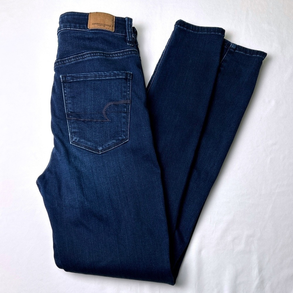 American Eagle Womens High Rise Skinny Jeans Dark Wash Size 2 Classic Stretch